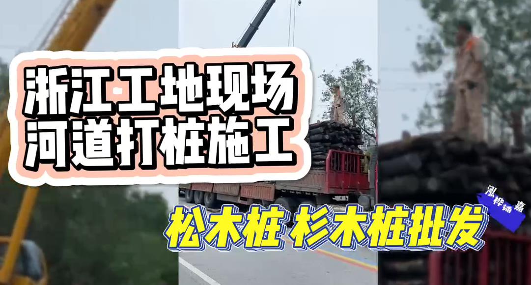 木樁廠家承接松木樁、杉木樁工地施工與批發(fā)視頻